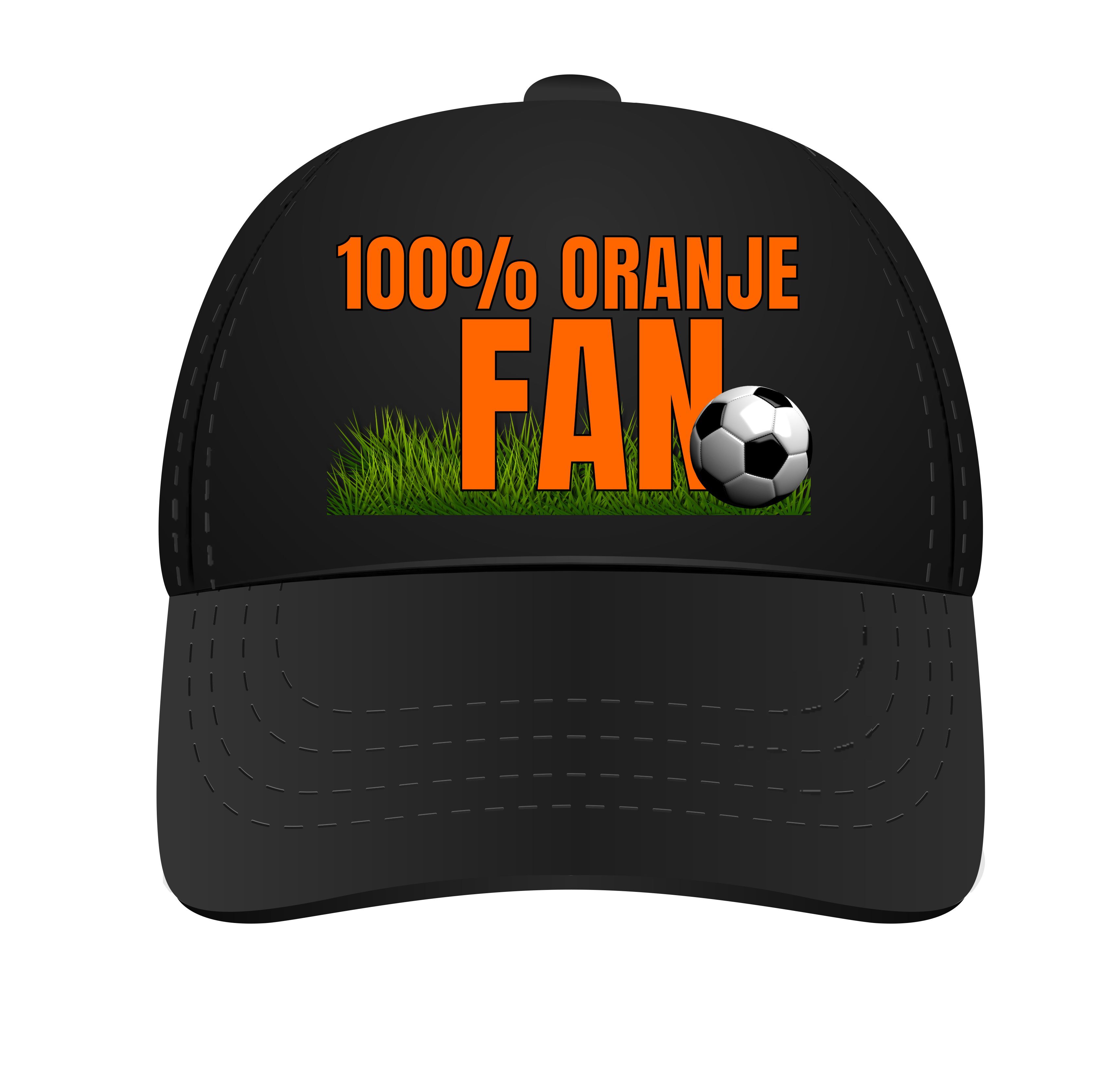 Voetbal petje 100% oranje fan.