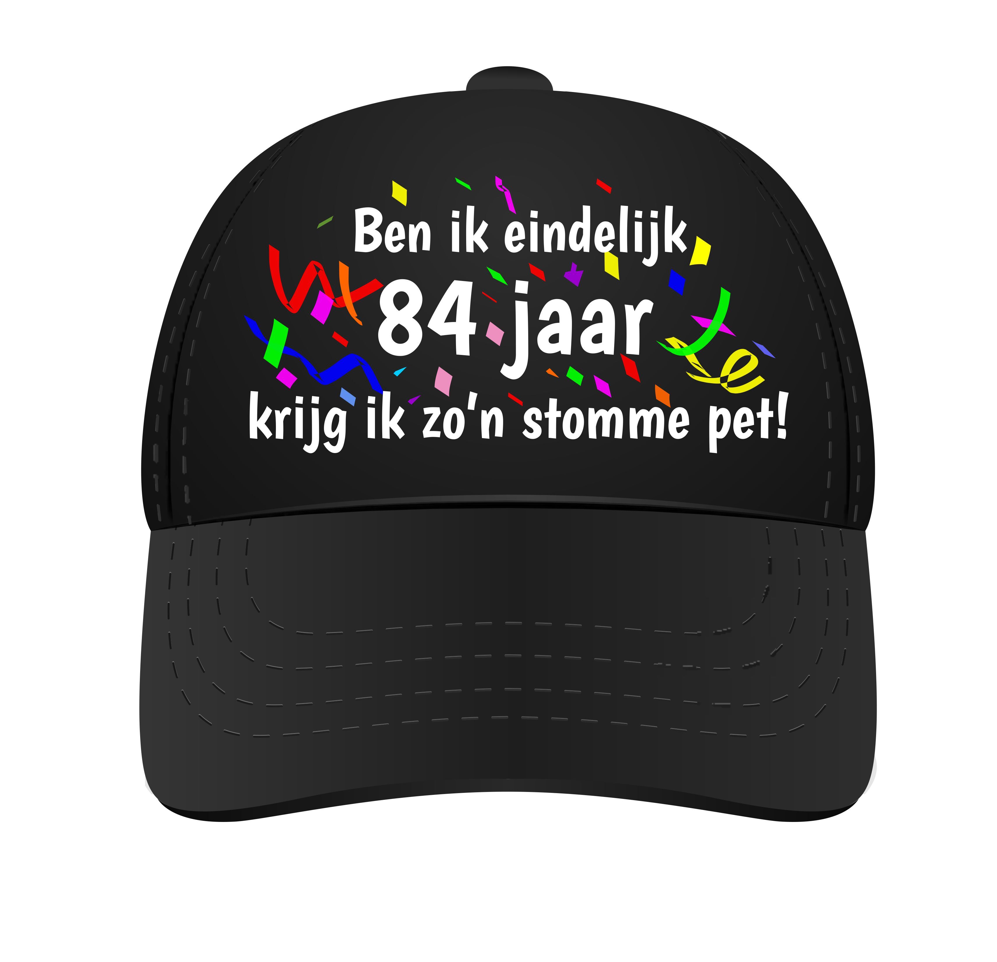 Ben ik eindelijk 84 jaar krijg ik zo'n stomme pet