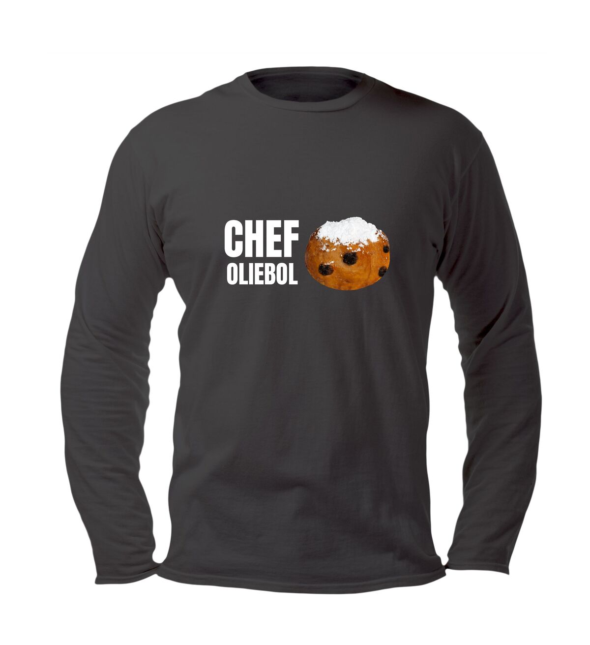 Grappige oud en nieuw longsleeve voor Chef oliebol