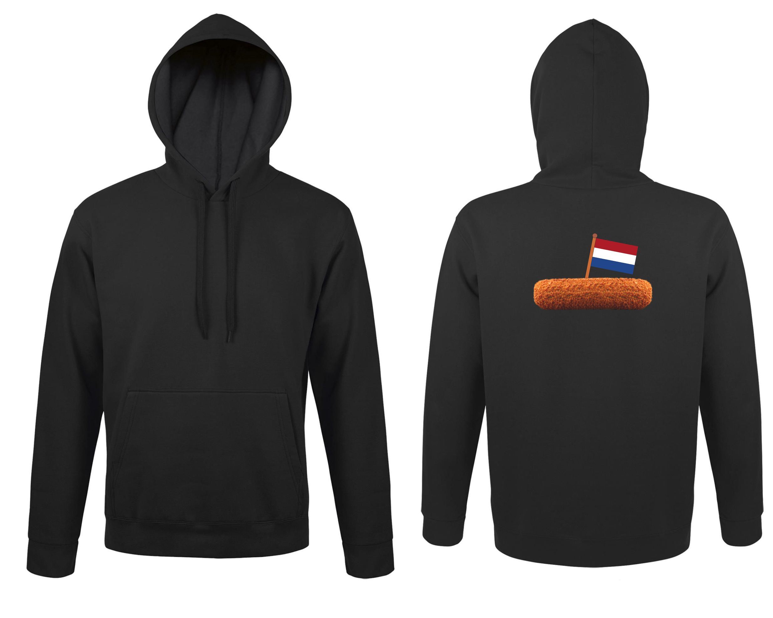 Hoodie met een kroket met vlaggetje van Nederland als print
