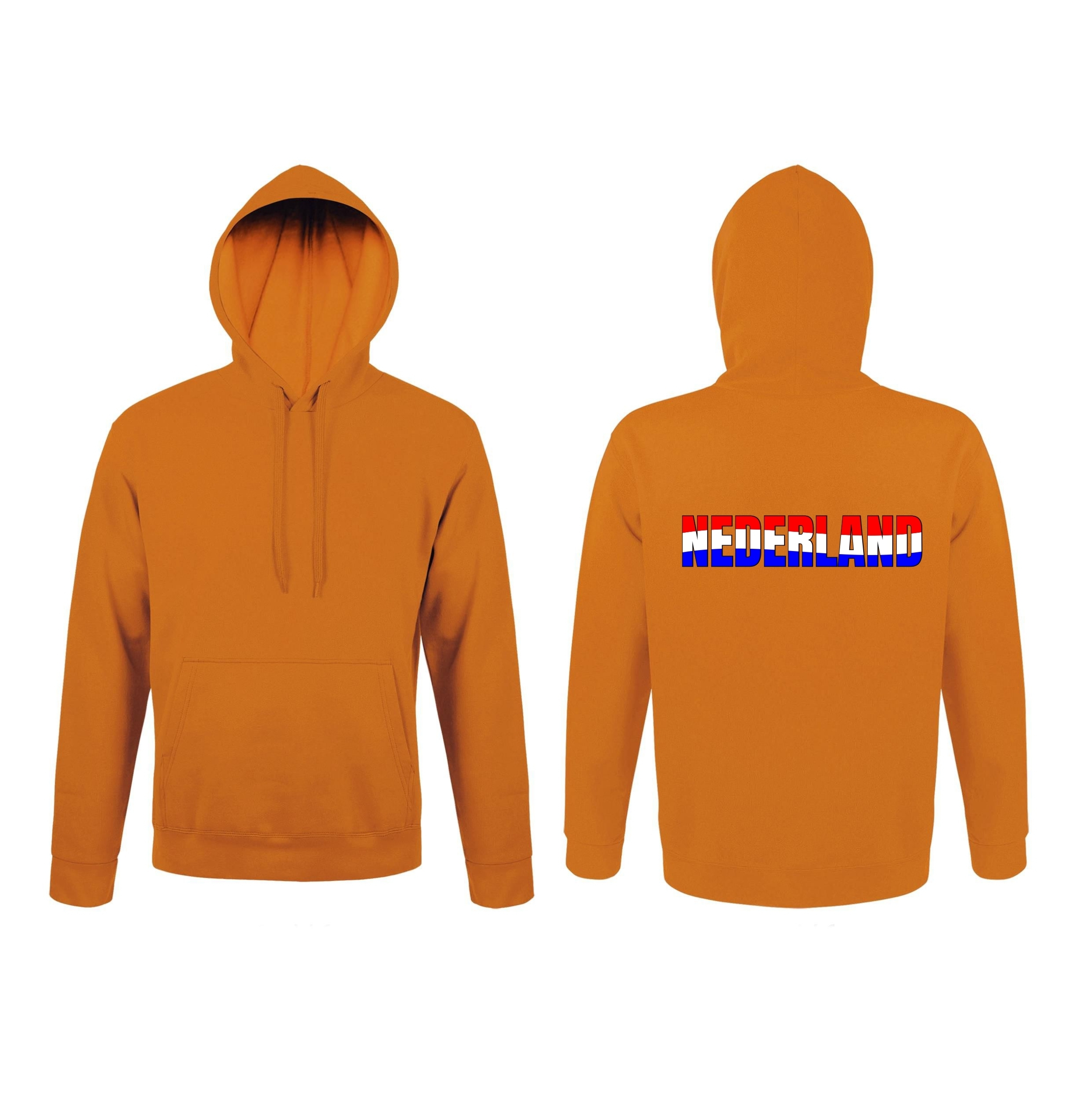 Hoodie met Nederland als tekst in de kleuren rood wit blauw