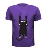 Leuk grappige katten poezen T-shirt een wegglijden kat