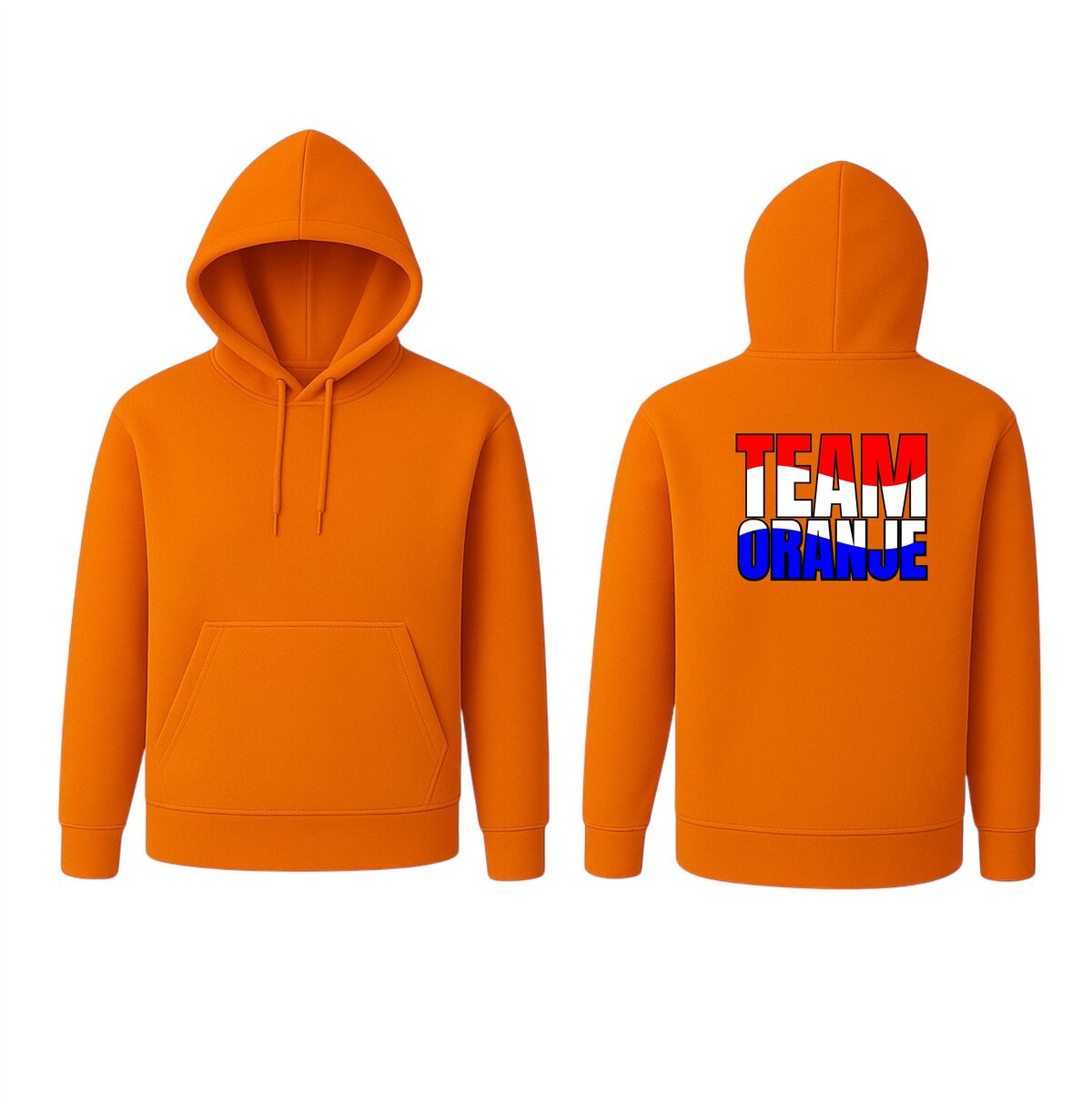 Oranje hoodie team oranje in de kleuren rood wit blauw