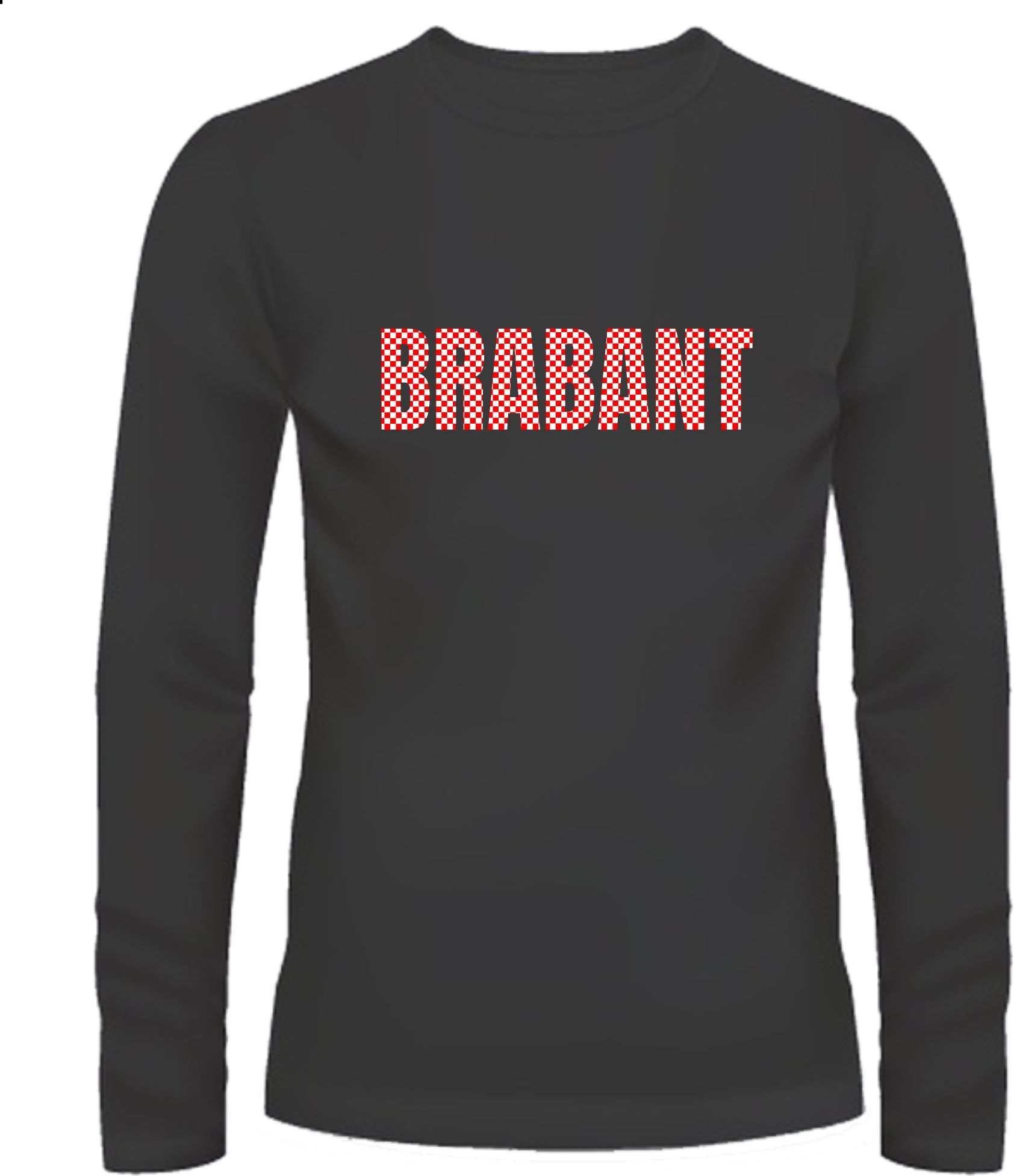 Shirtje Brabant in blokken rood wit lange mouw