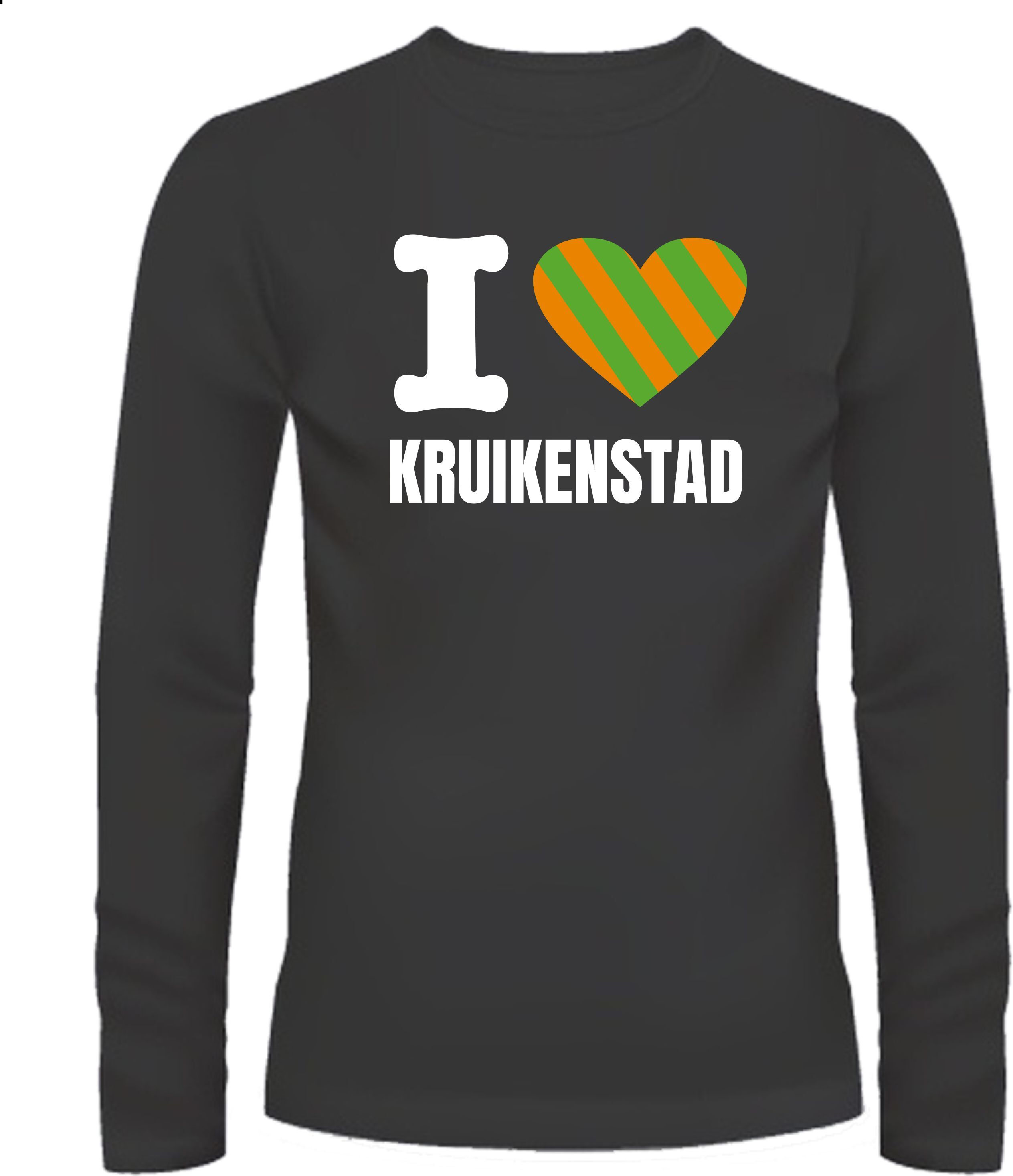 Shirtje i love Kruikenstad in de kleuren van kruikenstad Tilburg lange mouw