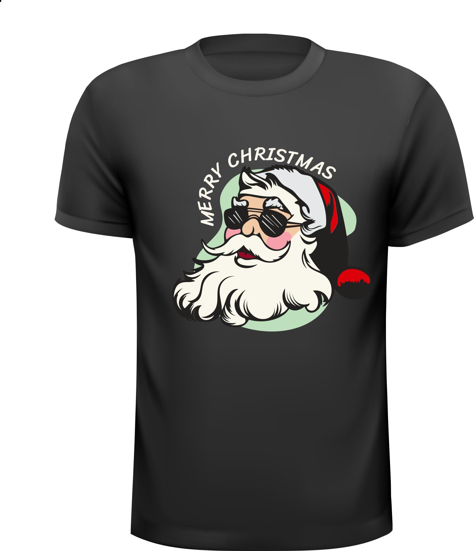 Shirtje Merry Christmas met een coole kerstman Santa