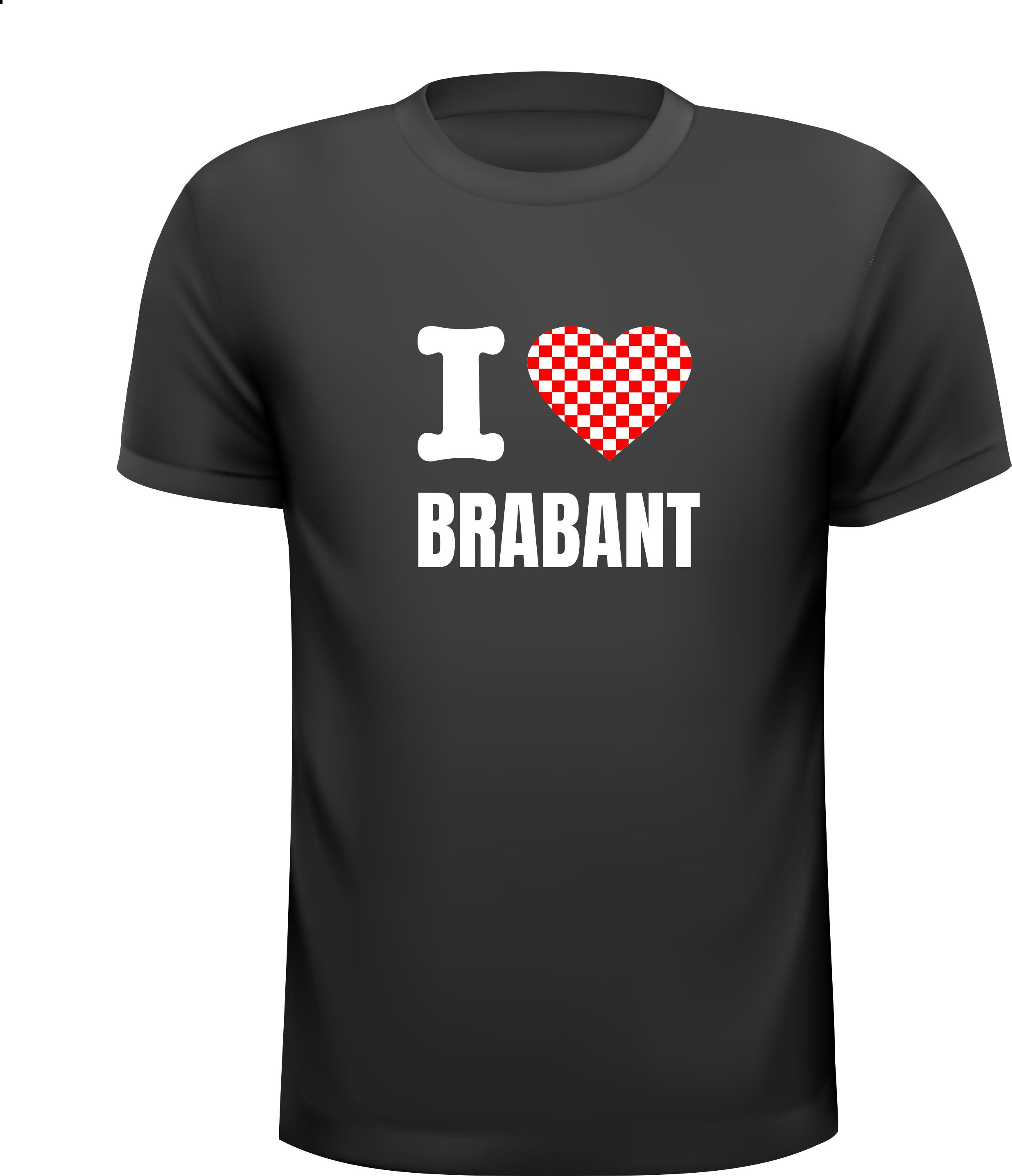 T-shirt i love Brabant geblokt hart Voor een echte Brabander