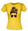 foto 2 T-shirt messy sunflower-hair bun rommelige knot met zonnebloemhaar