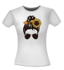 foto 4 T-shirt messy sunflower-hair bun rommelige knot met zonnebloemhaar
