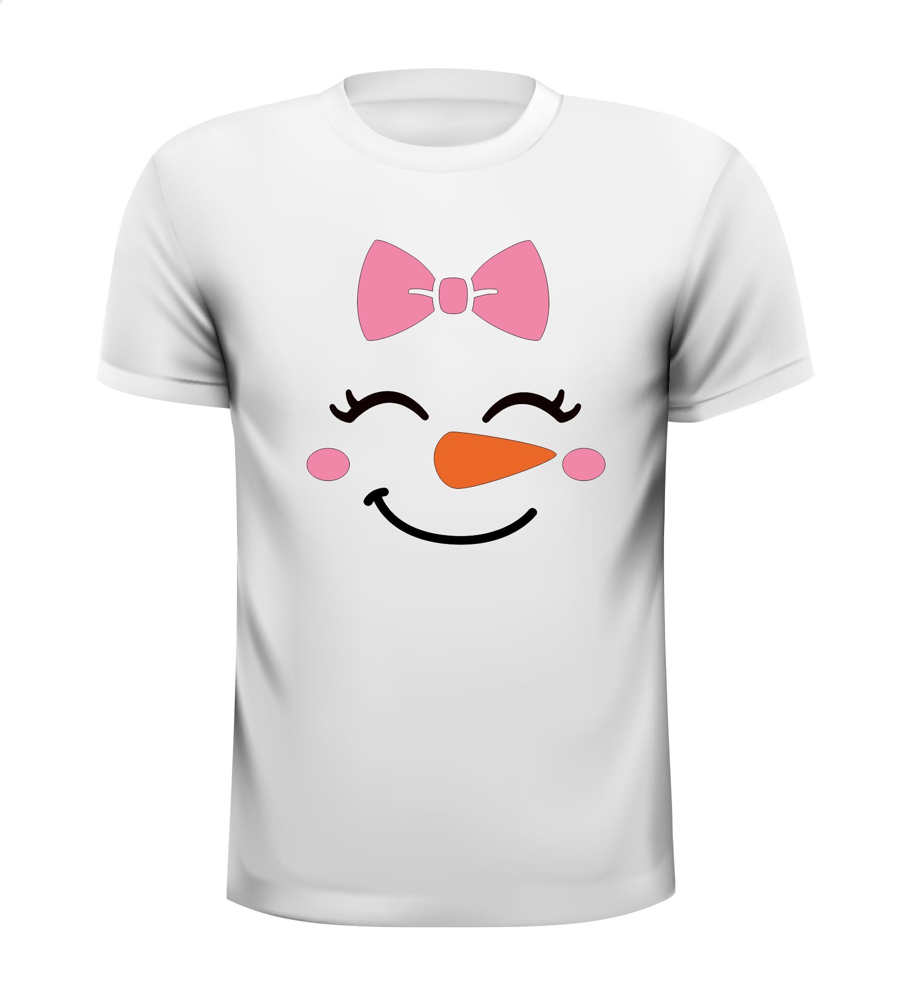 T-shirt met opdruk van een meisjes sneeuwpop