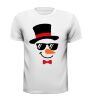 T-shirt met sneeuwpop met hoge hoed op.