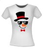 foto 2 T-shirt met sneeuwpop met hoge hoed op.