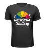 foto 1 T-shirt social battery is empty sociale batterij is leeg! grappig