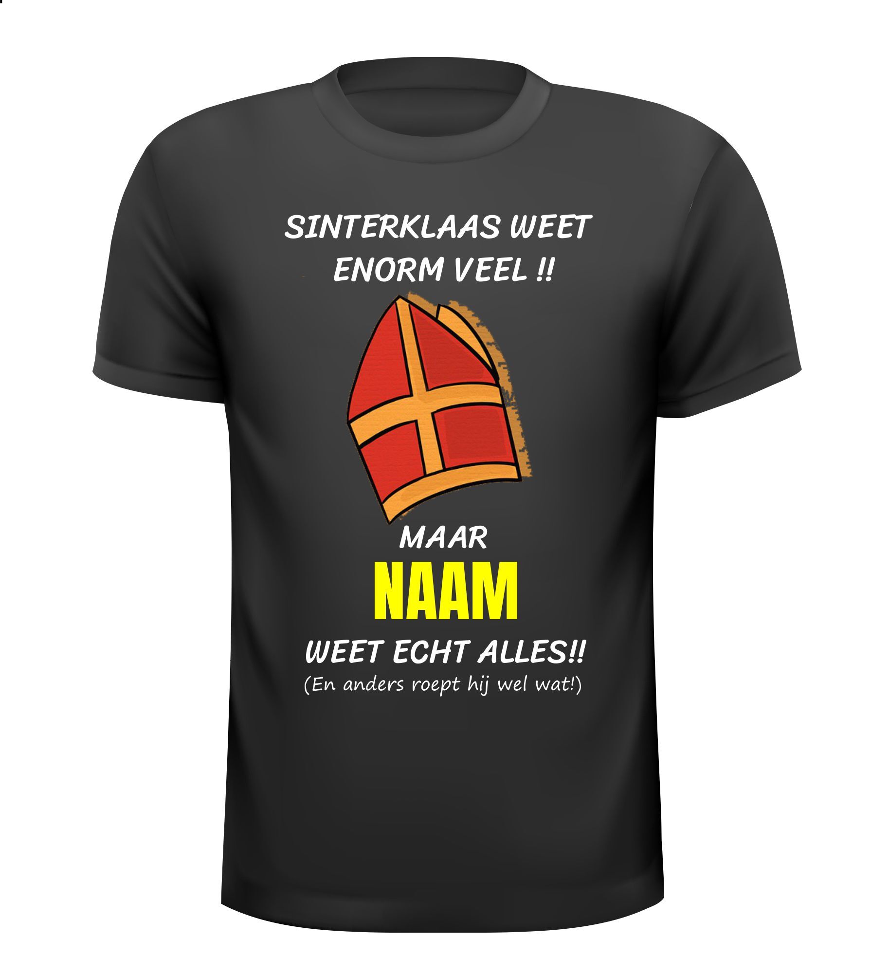 T-shirtje Sinterklaas weet enorm veel persoonlijke sinterklaas cadeau leuk grappig