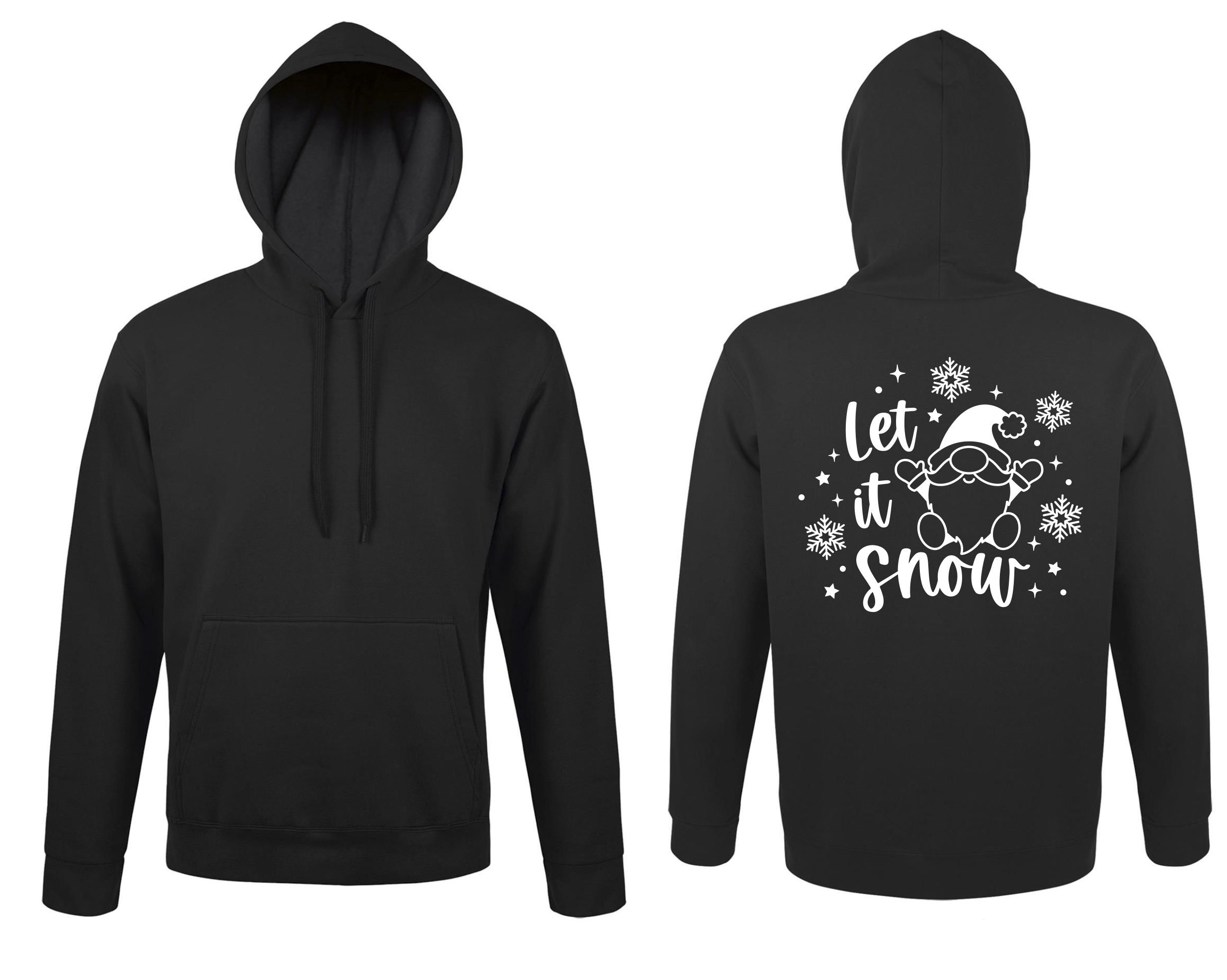 Zwarte hoodie let it snow