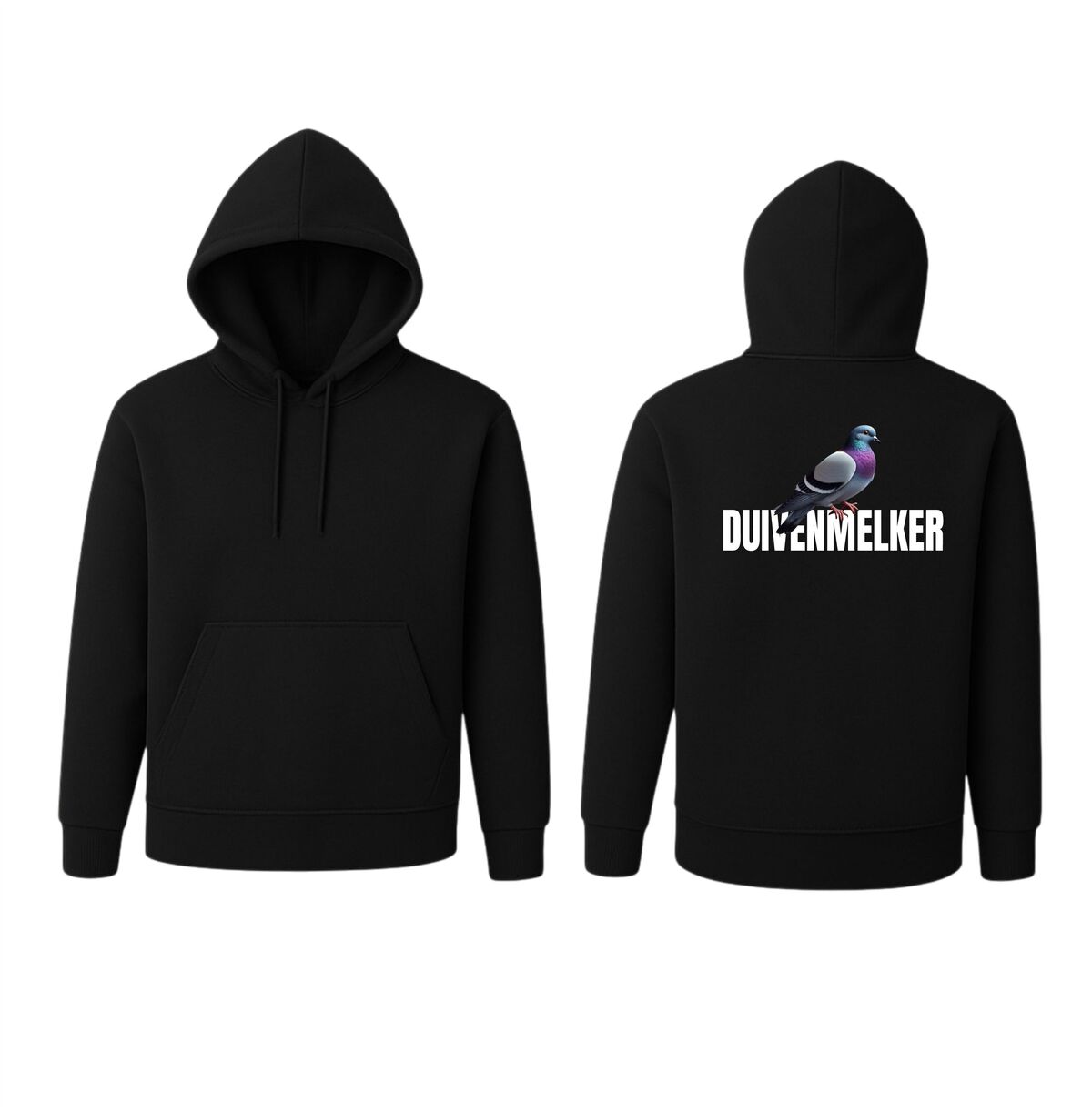 zwarte hoodie voor duivenmelkers