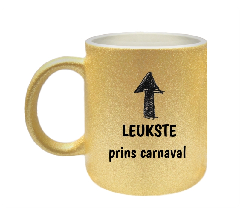 Beker voor de leukste prins carnaval van Nederland glitter goud