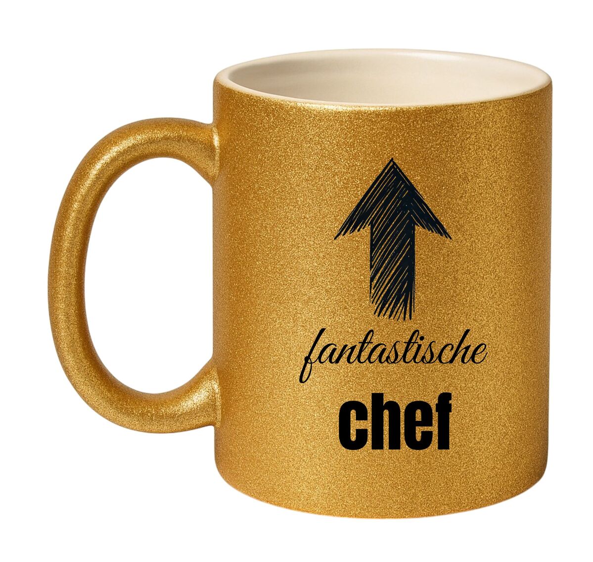 Beker voor een fantastische chef glitter goud