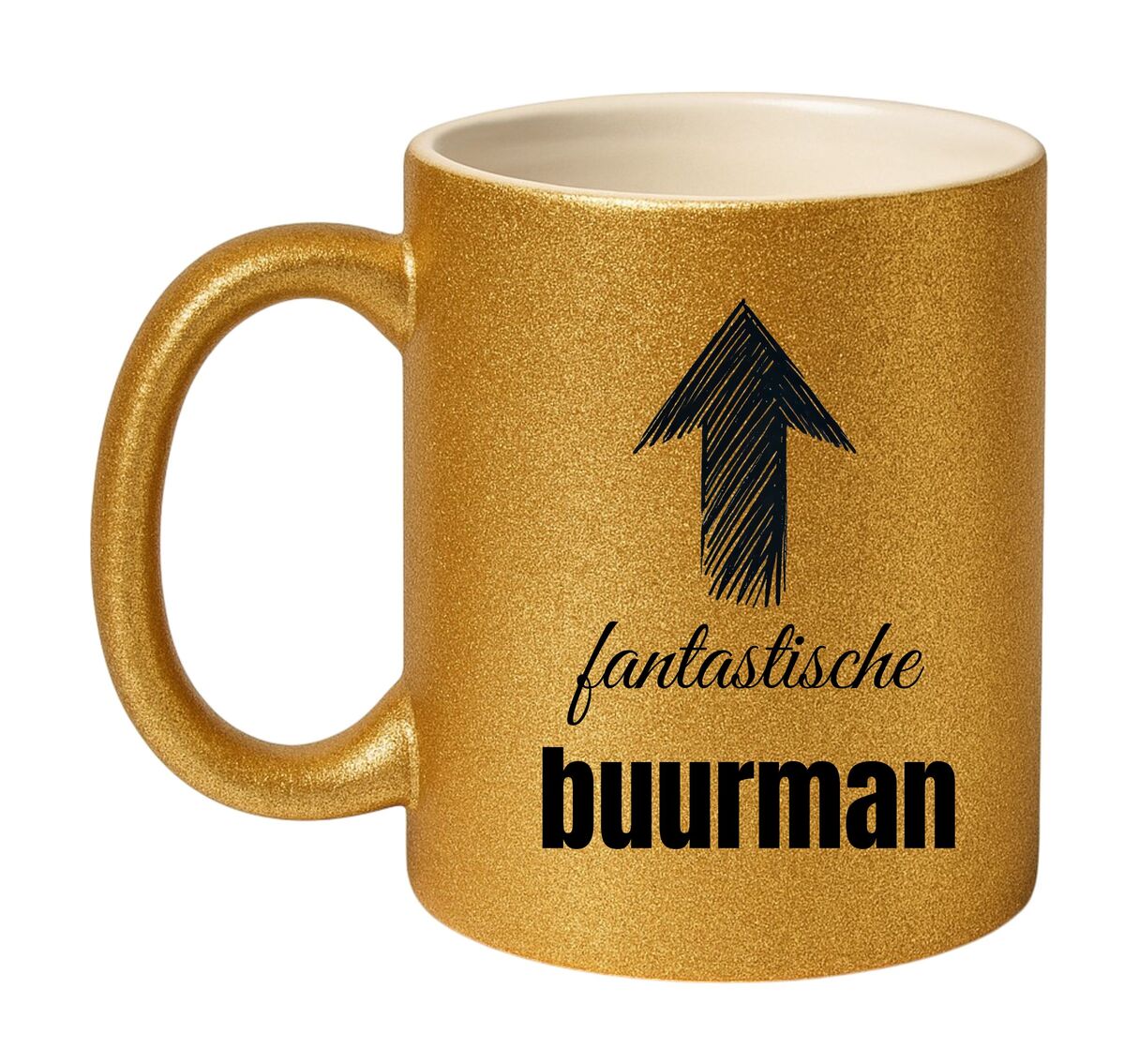 Fantastische buurman mok glitter goud cadeau voor burendag blij met je buren