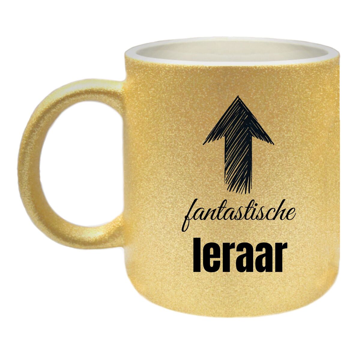 Fantastische leraar mok glitter goud leuk cadeau