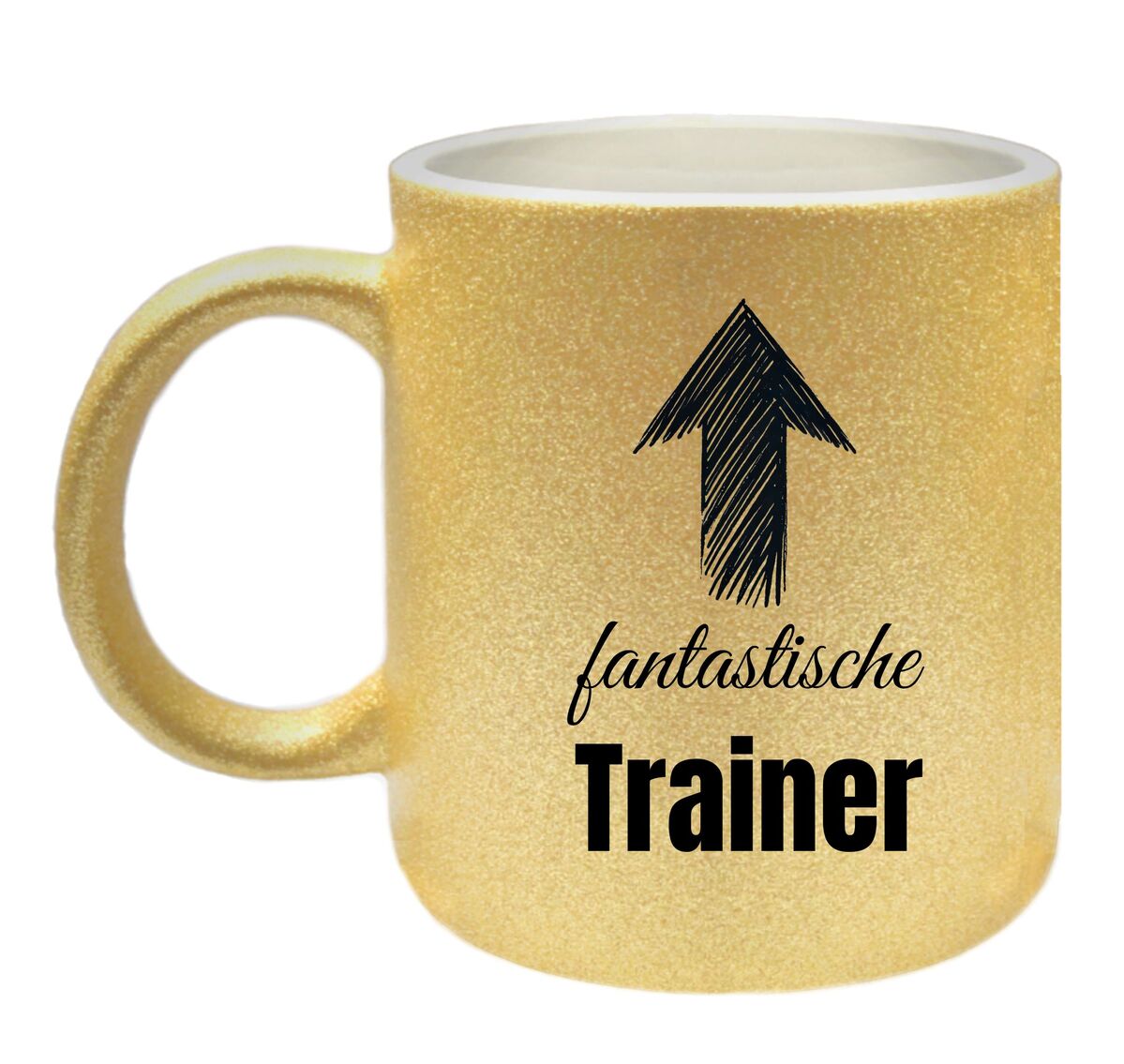 Fantastische trainer glitter gouden mok 