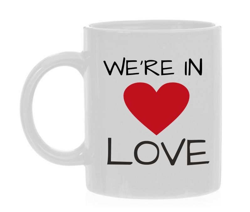 Koffiemok we're in love verliefd valentijn