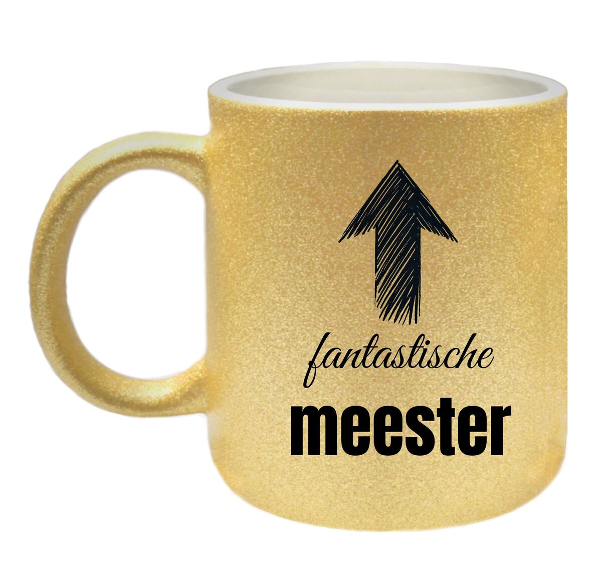 Mok glitter goud voor een fantastische meester