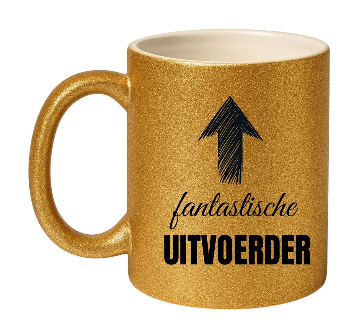 Mok glitter goud voor een fantastische uitvoerder