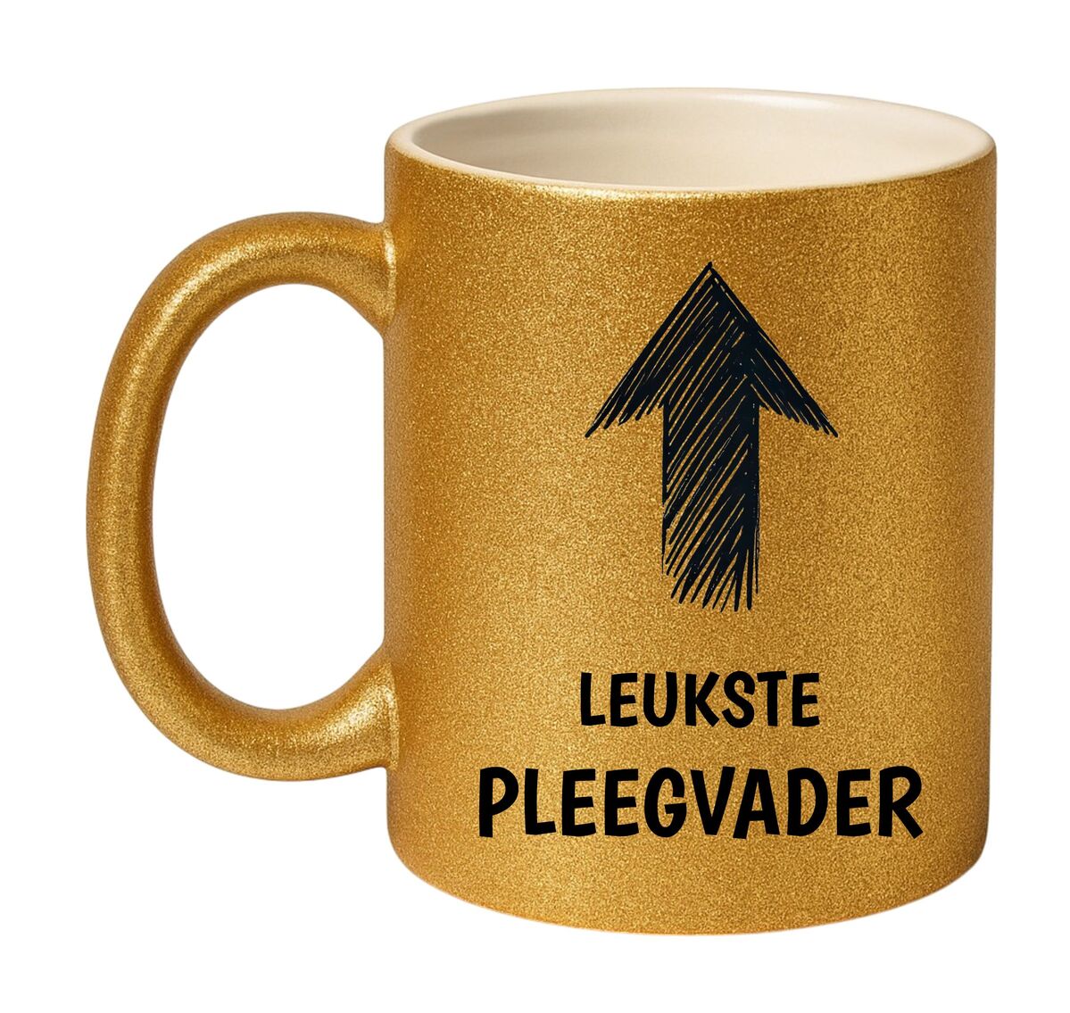 Mok voor een leuke pleegvader glitter goud