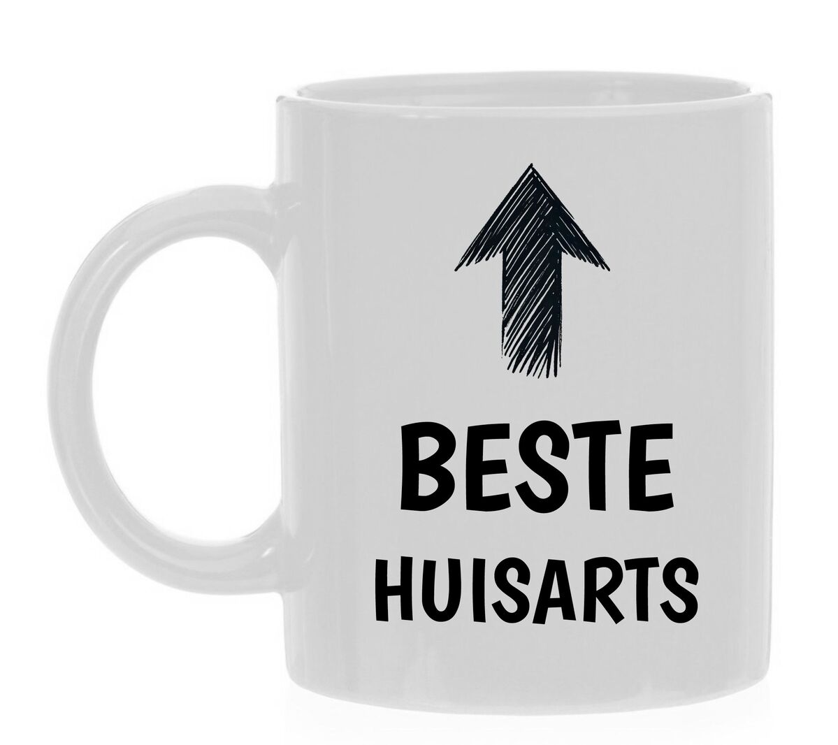 Beker voor de beste huisarts wit met zwarte opdruk