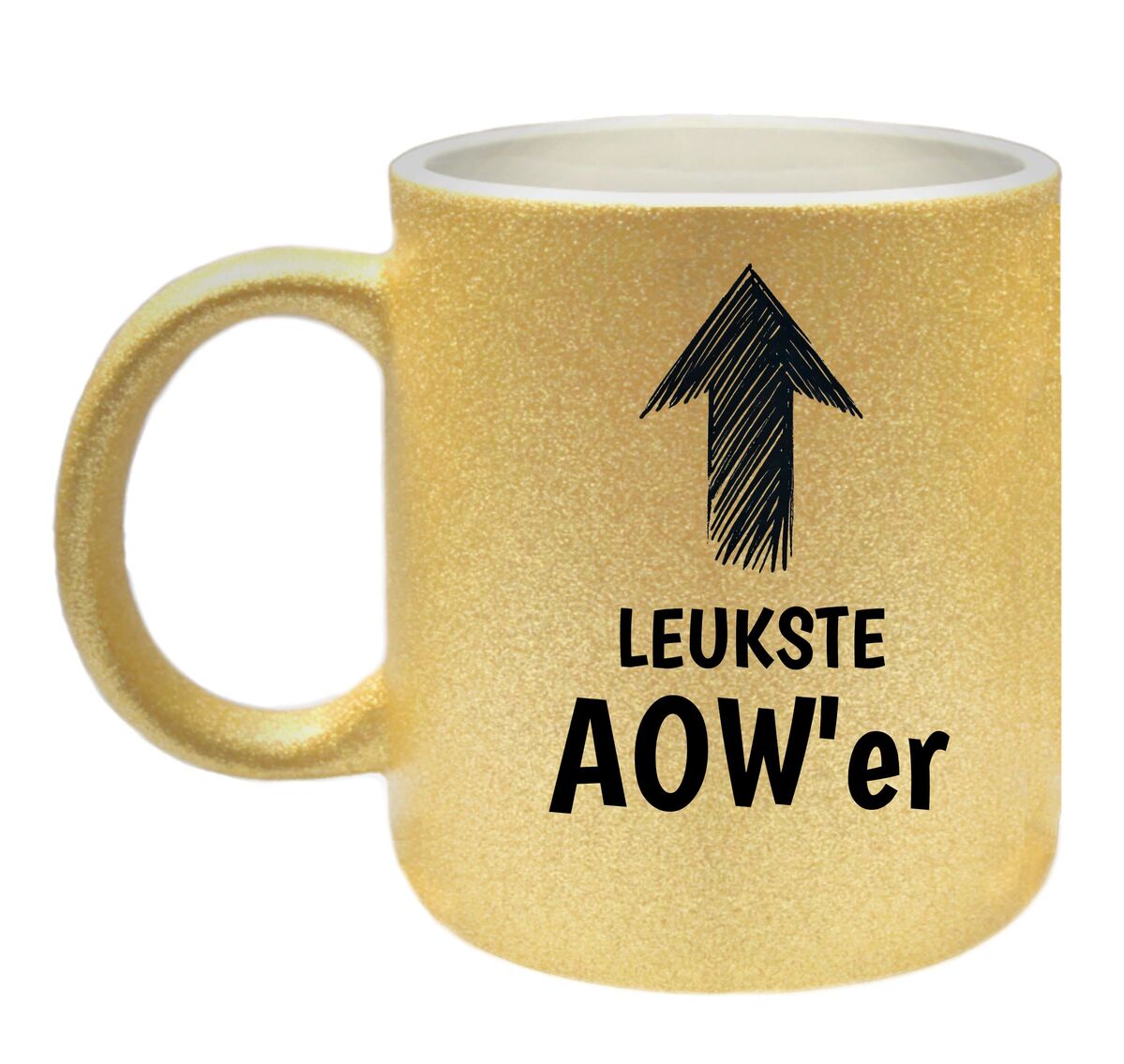 Leukste AOW'er mok  grappig cadeau pensioen glitter goud