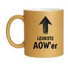 Leukste AOWer mok  grappig cadeau pensioen glitter goud