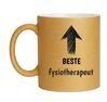 Mok voor de beste fysiotherapeut goud met glitters