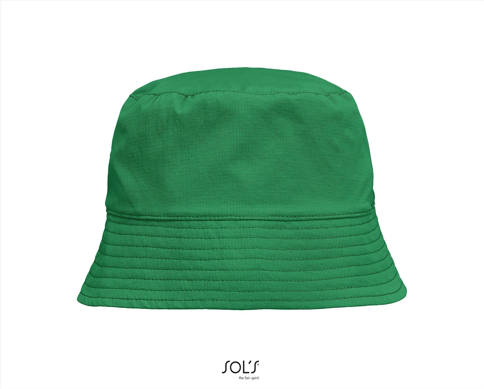 Zonnehoed bucket-hat groen twee kleuren