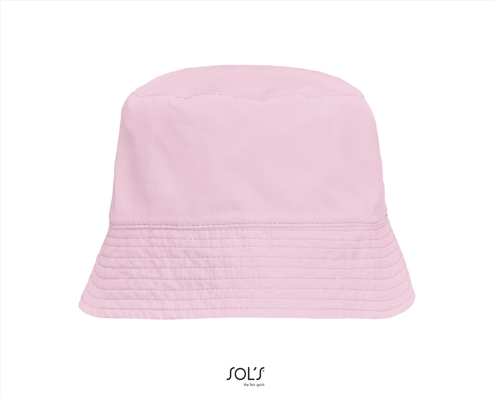 Zonnehoed bucket-hat roze wit roze woensdag wandelvierdaagse