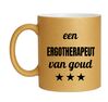 foto 1 Beker met gouden glitters  voor een ergotherapeut van goud leuk cadeauttje