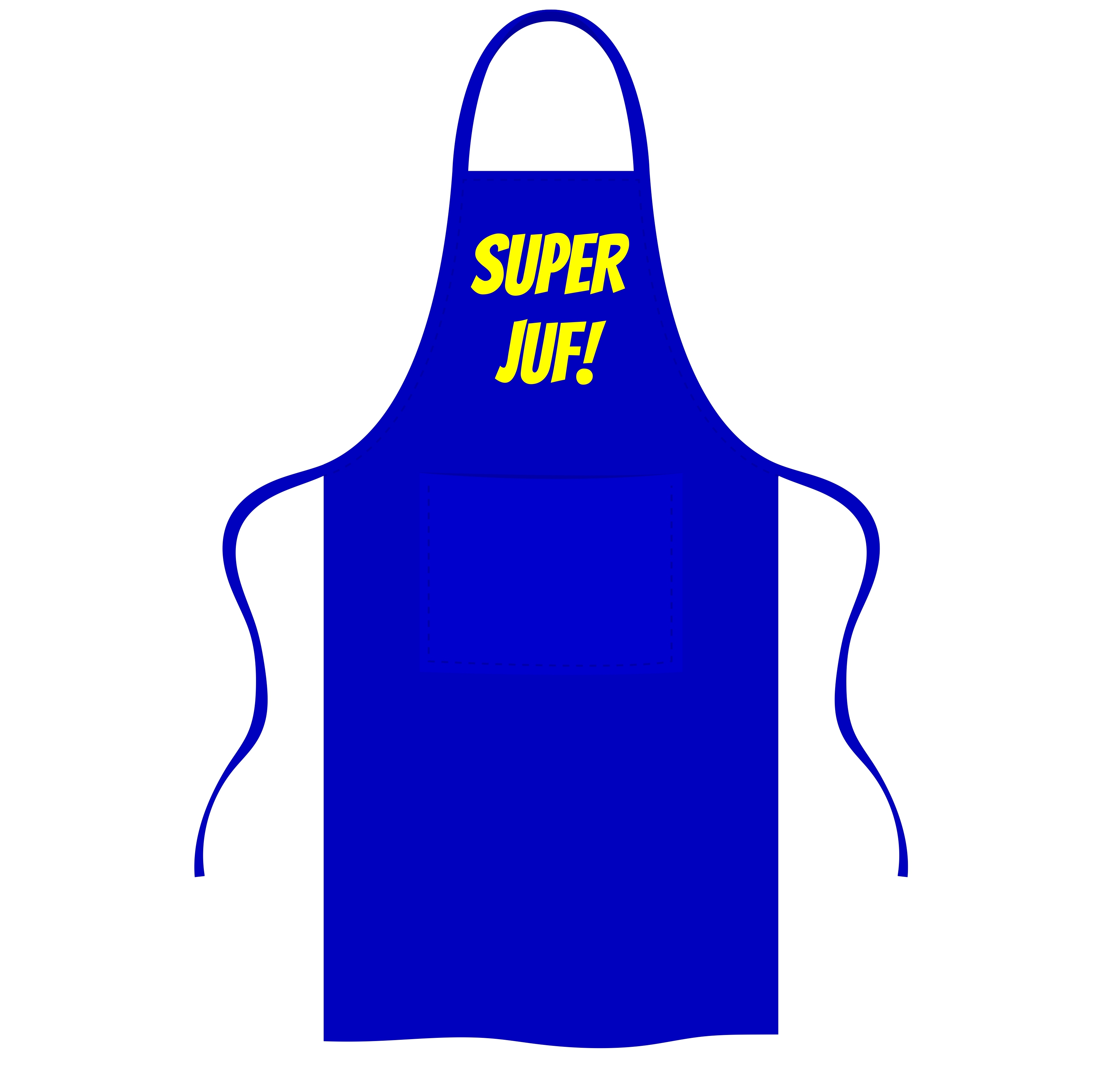 Blauwe Schort voor een super juf!