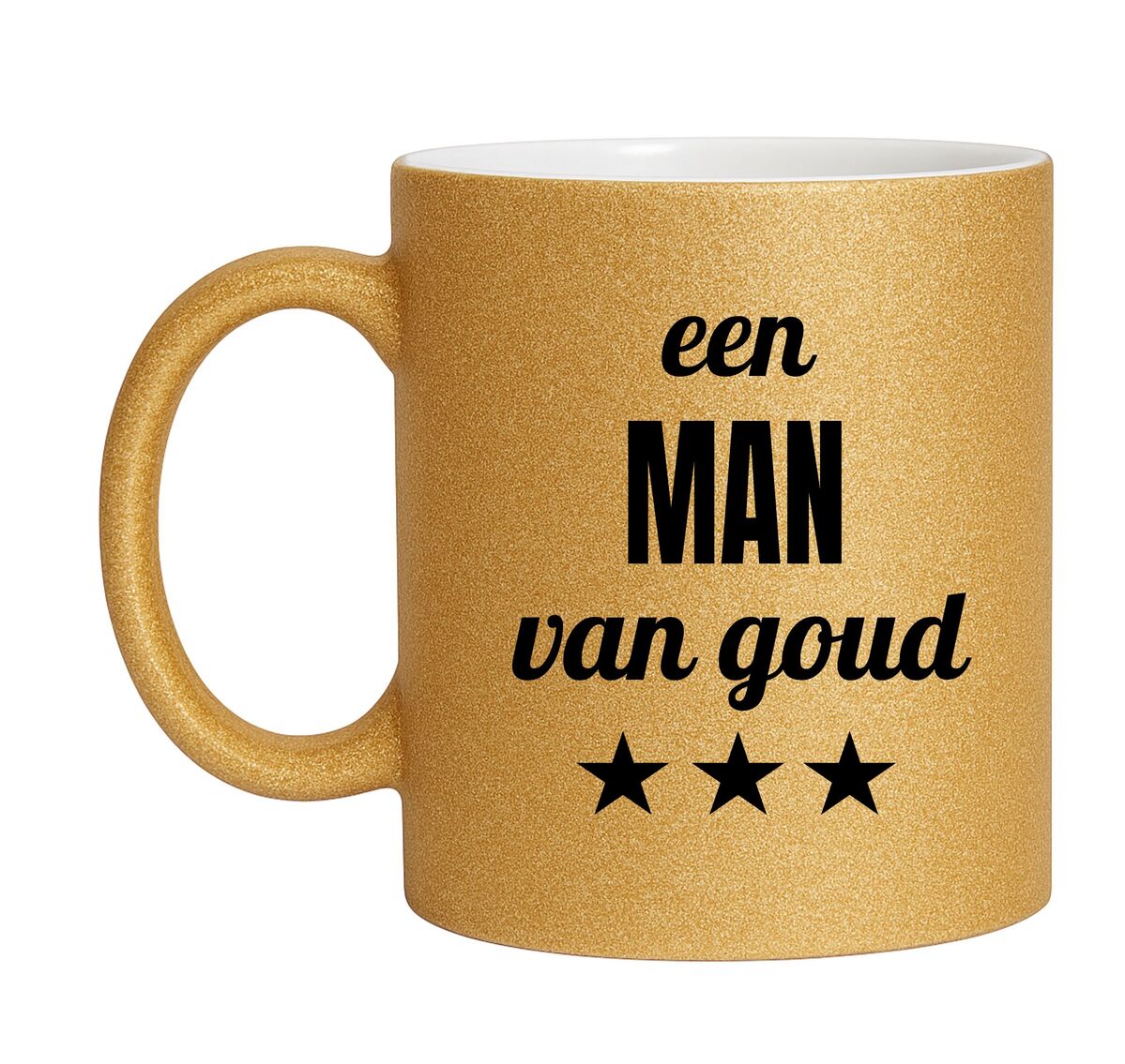 Een man van goud beker met glitters