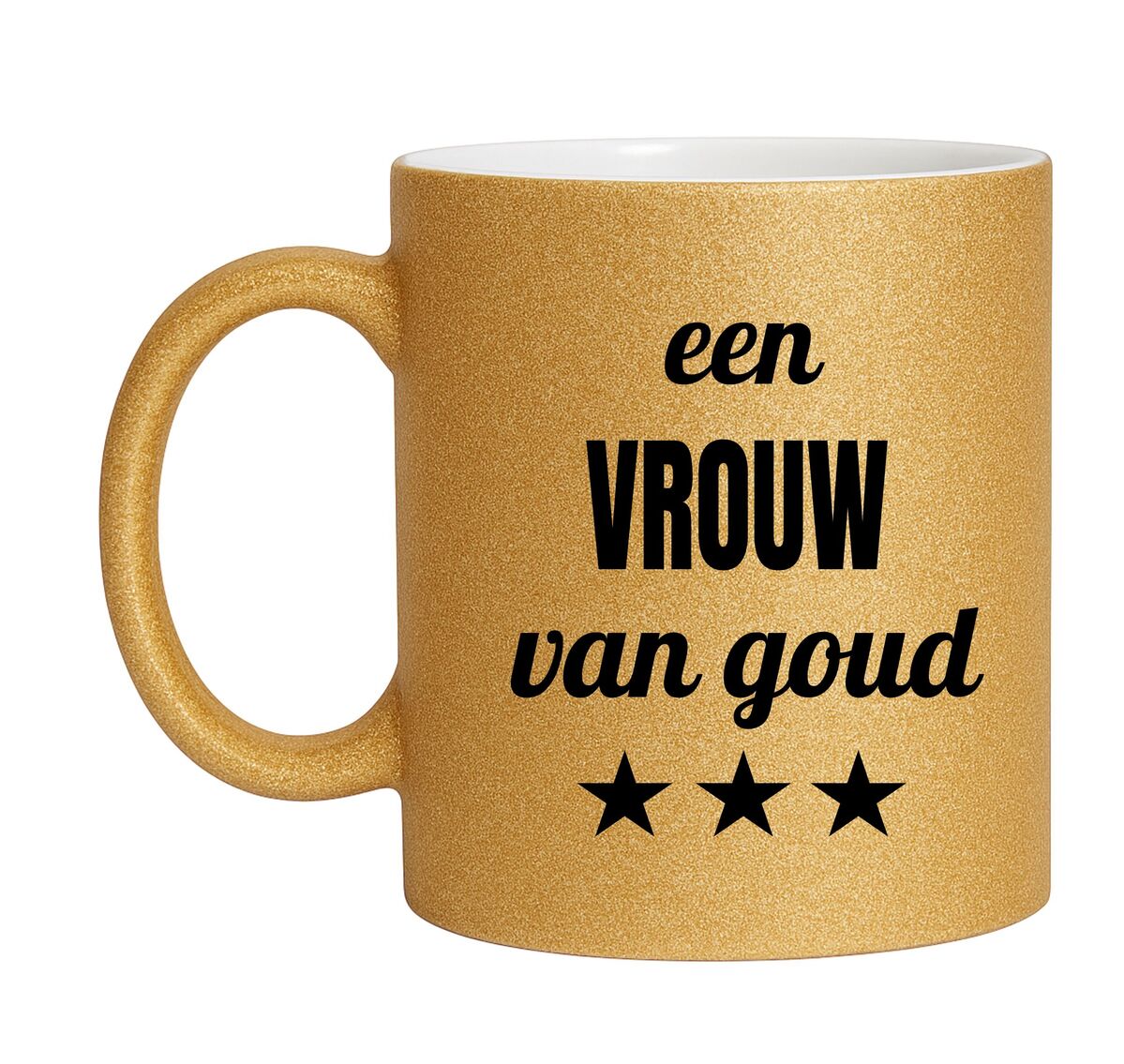 Glitter gouden beker voor een vrouw van goud