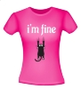 foto 10 Grappig T-shirtje i'm fine gaat goed kat die zich goed vasthoudt