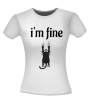 foto 12 Grappig T-shirtje i'm fine gaat goed kat die zich goed vasthoudt