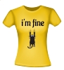 foto 14 Grappig T-shirtje i'm fine gaat goed kat die zich goed vasthoudt