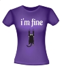 foto 2 Grappig T-shirtje i'm fine gaat goed kat die zich goed vasthoudt