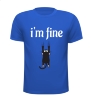 foto 3 Grappig T-shirtje i'm fine gaat goed kat die zich goed vasthoudt