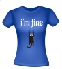 foto 4 Grappig T-shirtje i'm fine gaat goed kat die zich goed vasthoudt