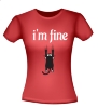 foto 6 Grappig T-shirtje i'm fine gaat goed kat die zich goed vasthoudt