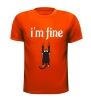 foto 7 Grappig T-shirtje i'm fine gaat goed kat die zich goed vasthoudt