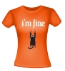 foto 8 Grappig T-shirtje i'm fine gaat goed kat die zich goed vasthoudt