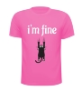 foto 9 Grappig T-shirtje i'm fine gaat goed kat die zich goed vasthoudt