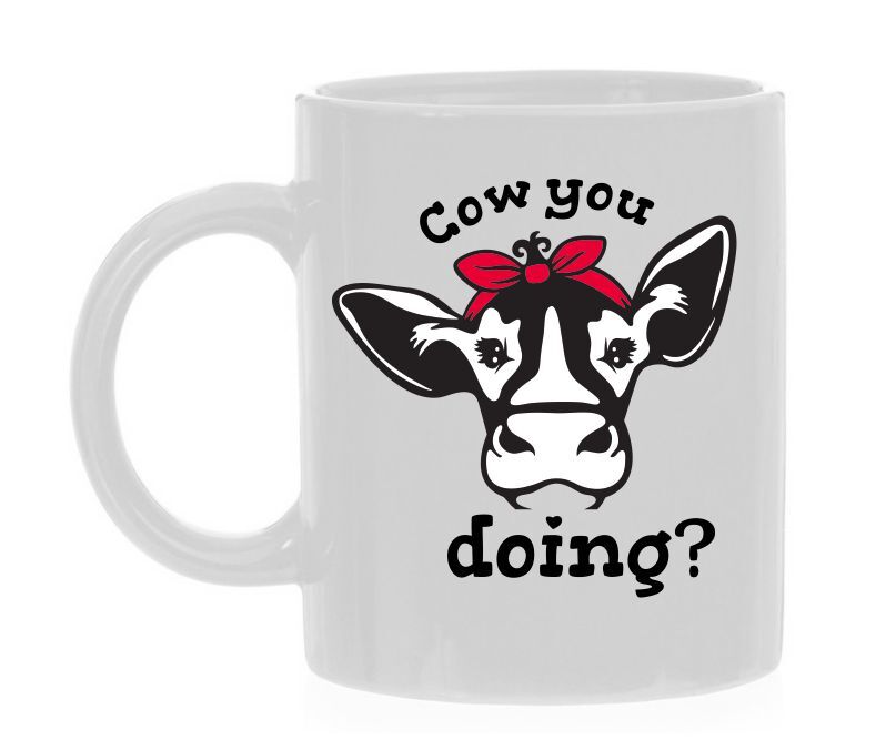 Mok cow you doing? hoe gaat het ermee koeien print
